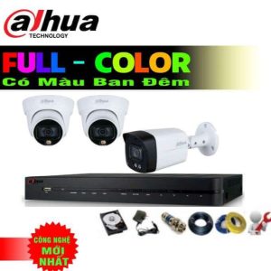 TRỌN BỘ 3 CAMERA DAHUA 2.0MP CÓ MÀU ĐÊM